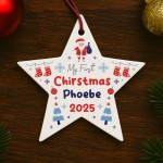 Personalised Baby's First Christmas Star Decoration Acrylic Star