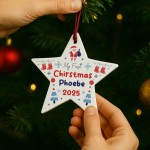 Personalised Baby's First Christmas Star Decoration Acrylic Star