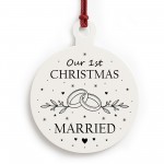 First Christmas Married Bauble Newlywed Gift For Couple First Christmas Married Bauble Newlywed Gift For Couple