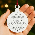 First Christmas Married Bauble Newlywed Gift For Couple First Christmas Married Bauble Newlywed Gift For Couple