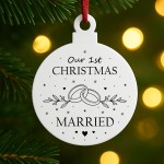First Christmas Married Bauble Newlywed Gift For Couple First Christmas Married Bauble Newlywed Gift For Couple