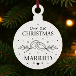 First Christmas Married Bauble Newlywed Gift For Couple First Christmas Married Bauble Newlywed Gift For Couple