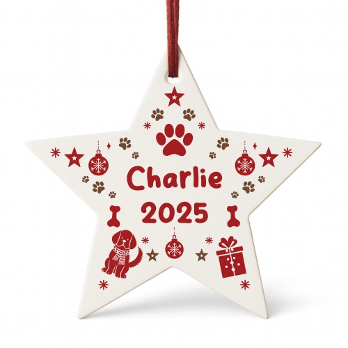 Pet Bauble For Dog Puppy Personalised Christmas Tree Decoration Pet Bauble For Dog Puppy Personalised Christmas Tree Decoration
