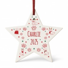 Personalised Pet Bauble For Dog Puppy Christmas Tree Decoration 
