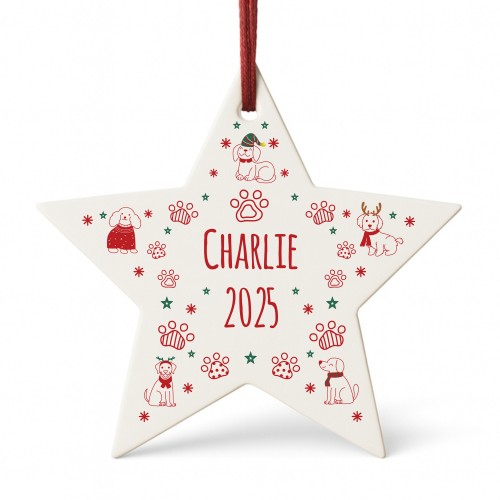 Personalised Pet Bauble For Dog Puppy Christmas Tree Decoration Personalised Pet Bauble For Dog Puppy Christmas Tree Decoration