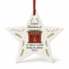 Personalised New Home Bauble Acrylic Star For Christmas Tree