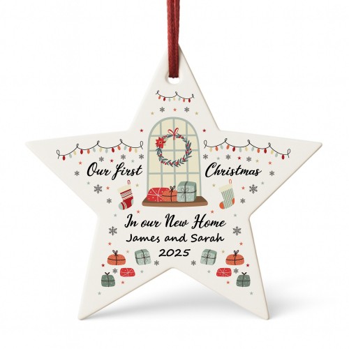 Personalised Our 1st Christmas In Our New Home Bauble