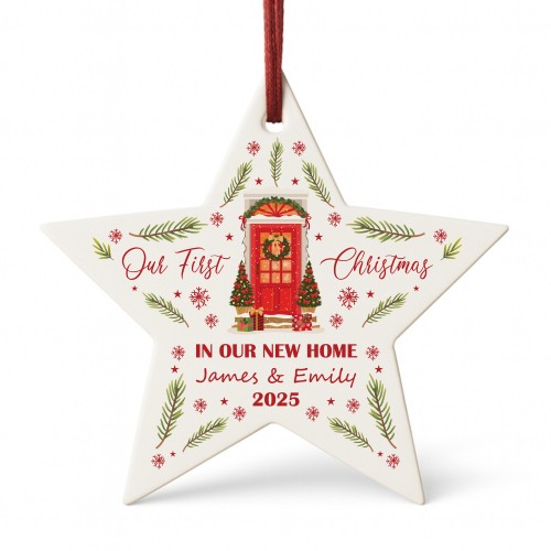 Our First Christmas In Our New Home Bauble Personalised Star