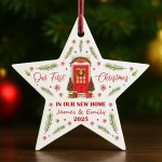 Our First Christmas In Our New Home Bauble Personalised Star