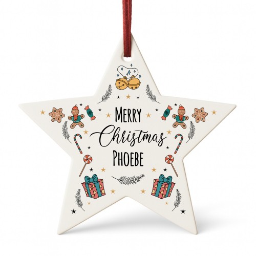 Merry Christmas Bauble For Friend Family Personalised Tree Decor Merry Christmas Bauble For Friend Family Personalised Tree Decor