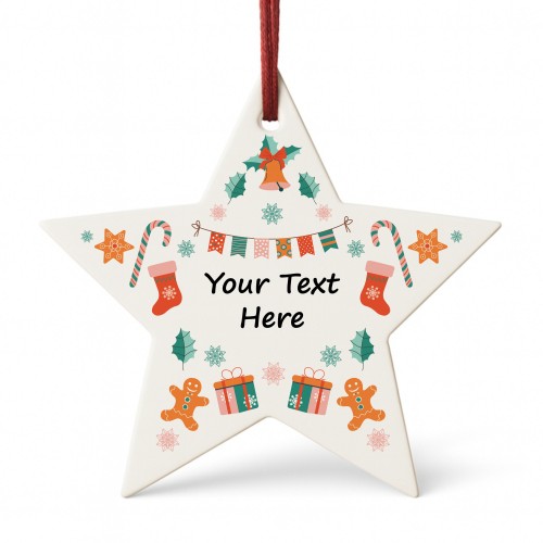 Custom Message Christmas Tree Ornament For Him Her Personalised Custom Message Christmas Tree Ornament For Him Her Personalised