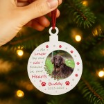 Dog Memorial Bauble With Photo Personalised Christmas Decoration