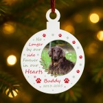 Dog Memorial Bauble With Photo Personalised Christmas Decoration