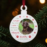 Dog Memorial Bauble With Photo Personalised Christmas Decoration