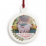 Personalised First Christmas Engaged Tree Decoration For Couple