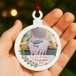 Personalised First Christmas Engaged Tree Decoration For Couple