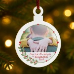 Personalised First Christmas Engaged Tree Decoration For Couple