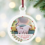Personalised First Christmas Engaged Tree Decoration For Couple