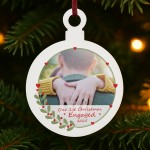 Personalised First Christmas Engaged Tree Decoration For Couple