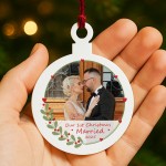 Personalised First Christmas Married Tree Decoration For Couple