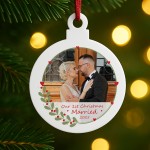 Personalised First Christmas Married Tree Decoration For Couple