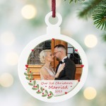 Personalised First Christmas Married Tree Decoration For Couple