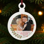 Personalised First Christmas Married Tree Decoration For Couple