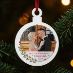 Personalised First Christmas Married Tree Decoration For Couple
