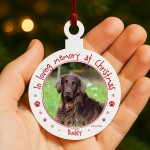 In Memory Memorial Bauble With Photo Personalised Dog Memorial 