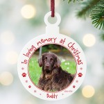 In Memory Memorial Bauble With Photo Personalised Dog Memorial 