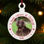 In Memory Memorial Bauble With Photo Personalised Dog Memorial 