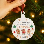 First Christmas as a Family of Three Personalised New Baby Gift