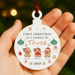 First Christmas as a Family of Three Personalised New Baby Gift