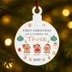 First Christmas as a Family of Three Personalised New Baby Gift