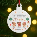 First Christmas as a Family of Three Personalised New Baby Gift