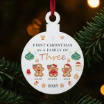 First Christmas as a Family of Three Personalised New Baby Gift