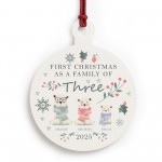 Personalised First Christmas as a Family of Three Bauble Personalised First Christmas as a Family of Three Bauble