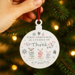 Personalised First Christmas as a Family of Three Bauble Personalised First Christmas as a Family of Three Bauble
