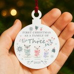 Personalised First Christmas as a Family of Three Bauble Personalised First Christmas as a Family of Three Bauble