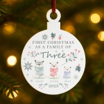 Personalised First Christmas as a Family of Three Bauble Personalised First Christmas as a Family of Three Bauble