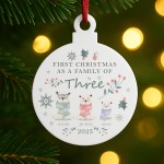 Personalised First Christmas as a Family of Three Bauble Personalised First Christmas as a Family of Three Bauble