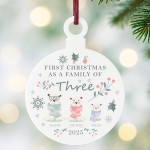 Personalised First Christmas as a Family of Three Bauble Personalised First Christmas as a Family of Three Bauble