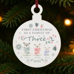 Personalised First Christmas as a Family of Three Bauble Personalised First Christmas as a Family of Three Bauble