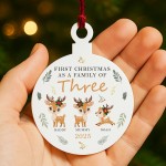 First Christmas as a Family of Three Personalised Ornament First Christmas as a Family of Three Personalised Ornament