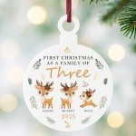 First Christmas as a Family of Three Personalised Ornament First Christmas as a Family of Three Personalised Ornament