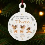 First Christmas as a Family of Three Personalised Ornament First Christmas as a Family of Three Personalised Ornament