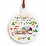 Christmas as a Family of Three Personalised New Baby Gift