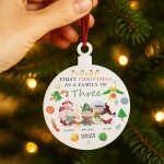 Christmas as a Family of Three Personalised New Baby Gift