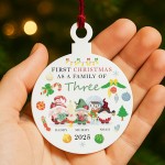 Christmas as a Family of Three Personalised New Baby Gift