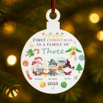 Christmas as a Family of Three Personalised New Baby Gift